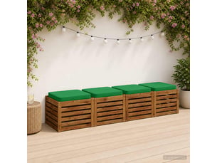Lot de 4 coussins de siège, coussins d'assise vught 100 % polyester vert cf60749