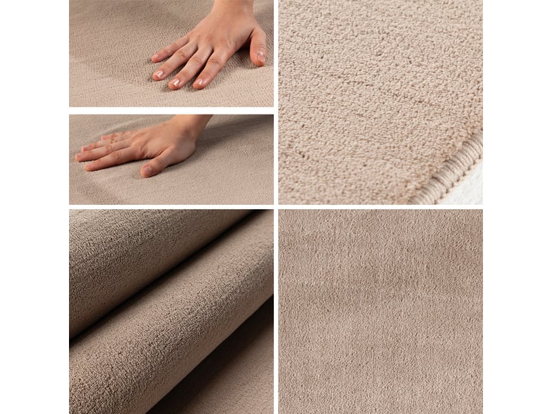 Tapis lavable rond en microfibre douce - beige 160x160cm SKY1601605400BEIGE - Conforama C