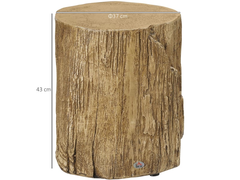  Table d'appoint effet tronc avec 4 pieds réglables, finition vernie résistante à l'eau pour salon ou chambre ø37 × 43 cm  - Conforama C