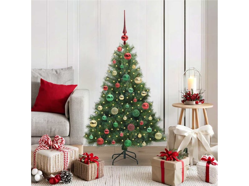  Sapin de noël, arbre de noël artificiel avec 150 led vert 120 cm pe et pvc cf61187  - Conforama B