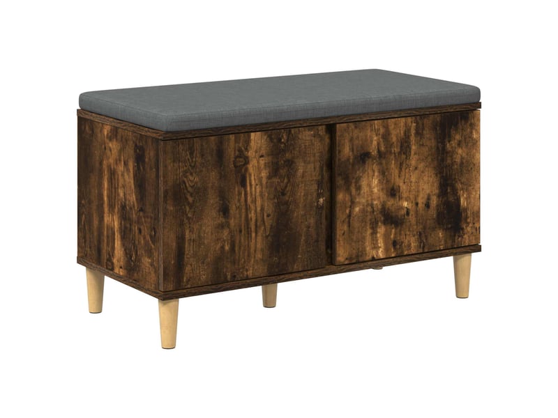  Banc d'entrée, banc interieur avec coussin chêne fumé 80x38x46 cm shl11835  - Conforama A