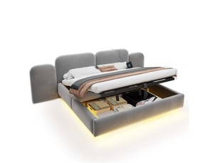 Lit coffre 180x200 cm MAISENTIEL   coloris gris