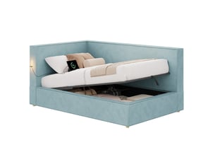 Lit coffre 90x200 cm OKWISH   coloris bleu