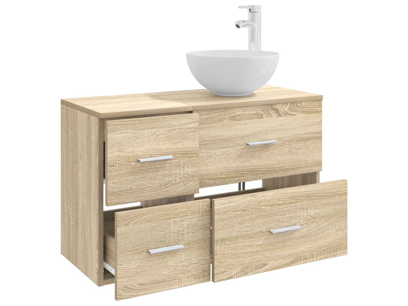Ensemble de mobilier de salle de bain 2 pcs chêne sonoma shl4471 - Conforama C