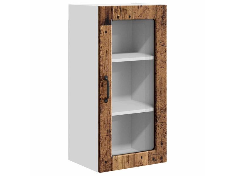  Cabinet en verre mural 2 pcs bois ancien bois d'ingénierie shl1319  - Conforama D