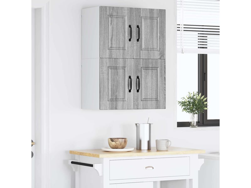 Meuble mural de cuisine | armoire de cuisine 2 pcs gris sonoma bois d'ingénierie shl6784 - Conforama D