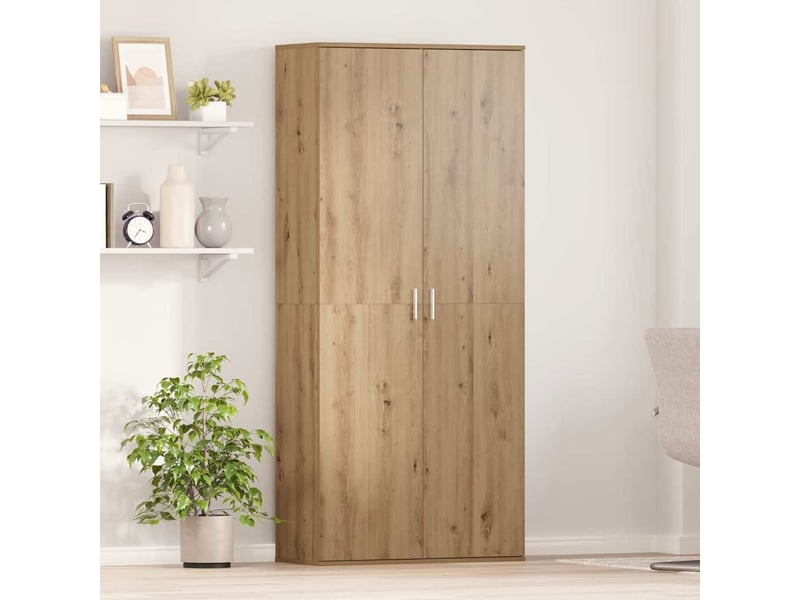  Buffet, meuble de rangement salon 80 x 35 x 180 cm bois d'ingénierie chêne artisanal  - Conforama B