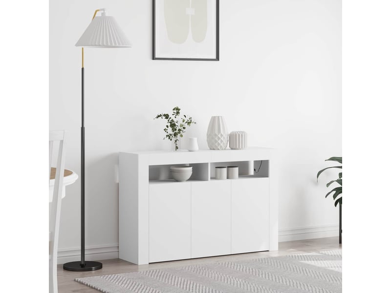 Buffet - bahut - meuble de rangement blanc 116 x 30 x 75 cm bois d'ingénierie - Conforama B