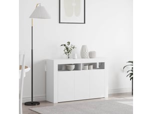 Buffet - bahut - meuble de rangement blanc 116 x 30 x 75 cm bois d'ingénierie