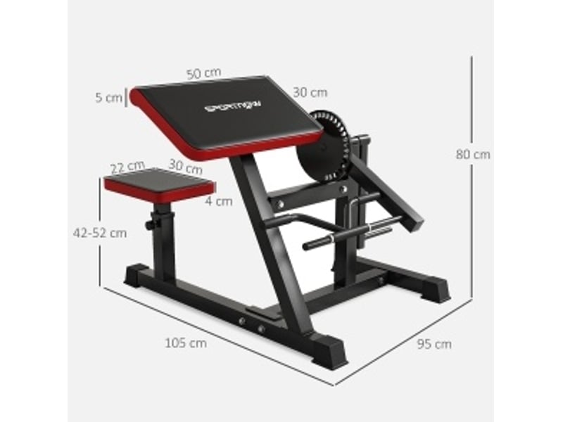  Banc de curl biceps triceps 105x95x80 cm 5 hauteurs de siège polyuréthane (pu) noir  - Conforama D
