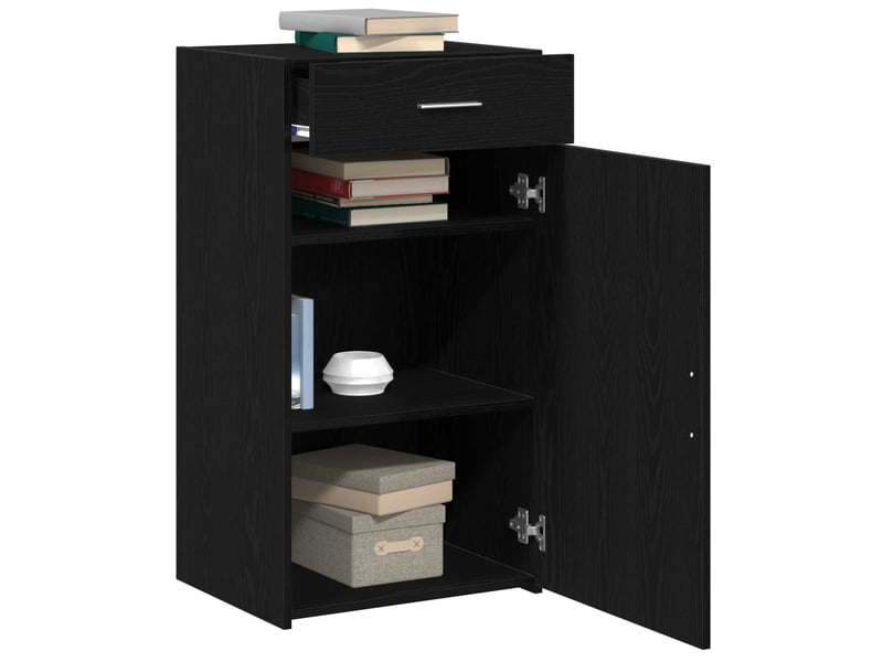 Buffet - bahut - meuble de rangement chêne noir 50 x 42,5 x 93 cm  - Conforama C