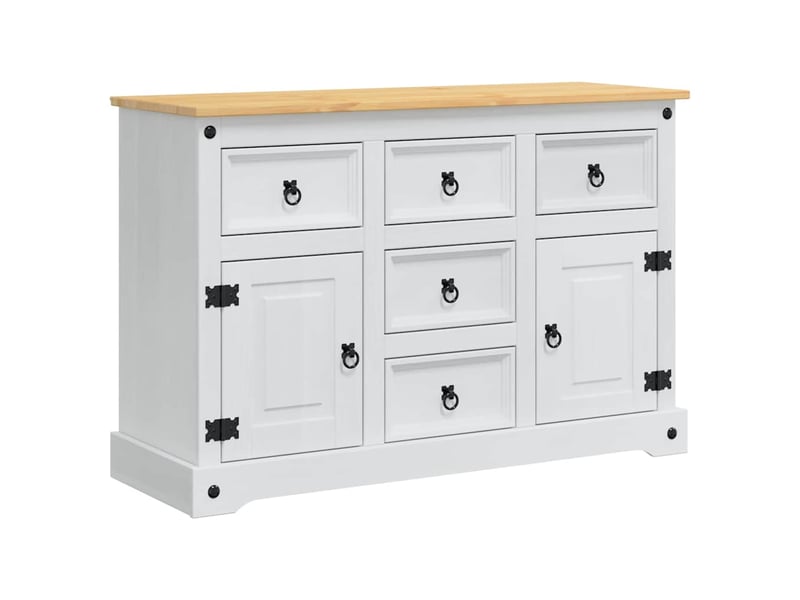  Coffre de rangement, boîte de rangement corona blanc 112x40x75 cm pin massif  - Conforama A