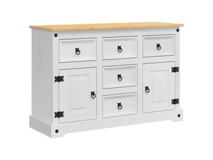 Coffre de rangement, boîte de rangement corona blanc 112x40x75 cm pin massif