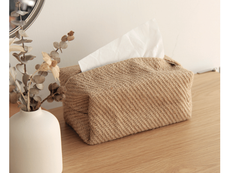  Distributeur de mouchoirs en papier boîte de rangement pour mouchoirs en lin et coton 22x10x10cm accessoires pour porte-distributeur de papier  - Conforama D