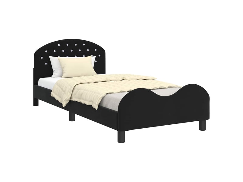 Cadre de lit pour enfants - lit jeune avec tête de lit noir 80 x 200 cm - Conforama A
