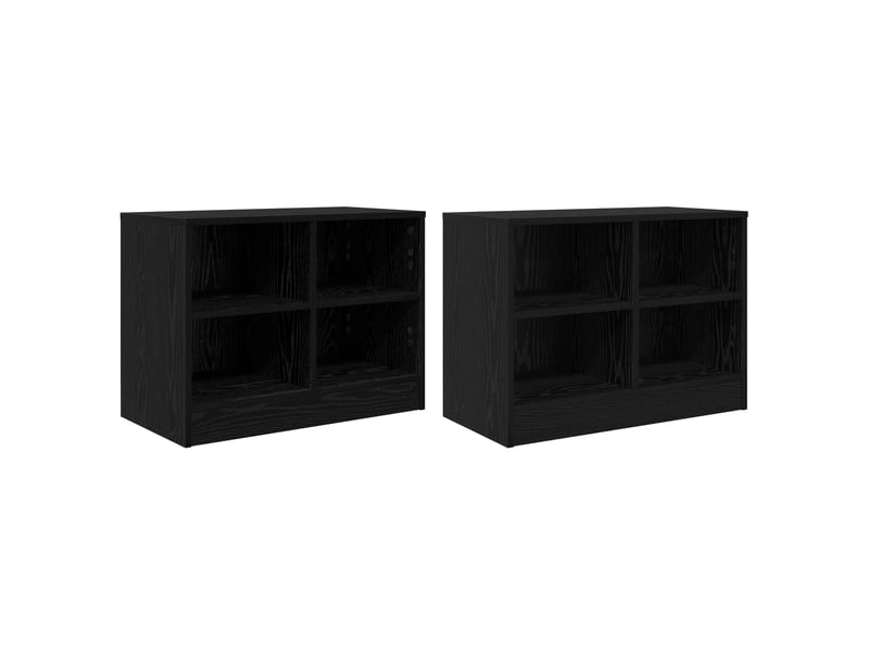  Armoire de lit avec étagère 2 pièces chêne noir 66x33x48 cm  - Conforama D