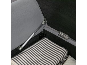 Banc coffre d’appoint 126 x 48,5 x 57 cm – gris – assise rembourrée effet velours avec rangement