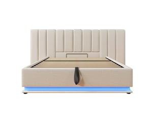 Lit coffre 180x200 cm <strong>SWEIKO</strong>  <strong></strong> coloris beige