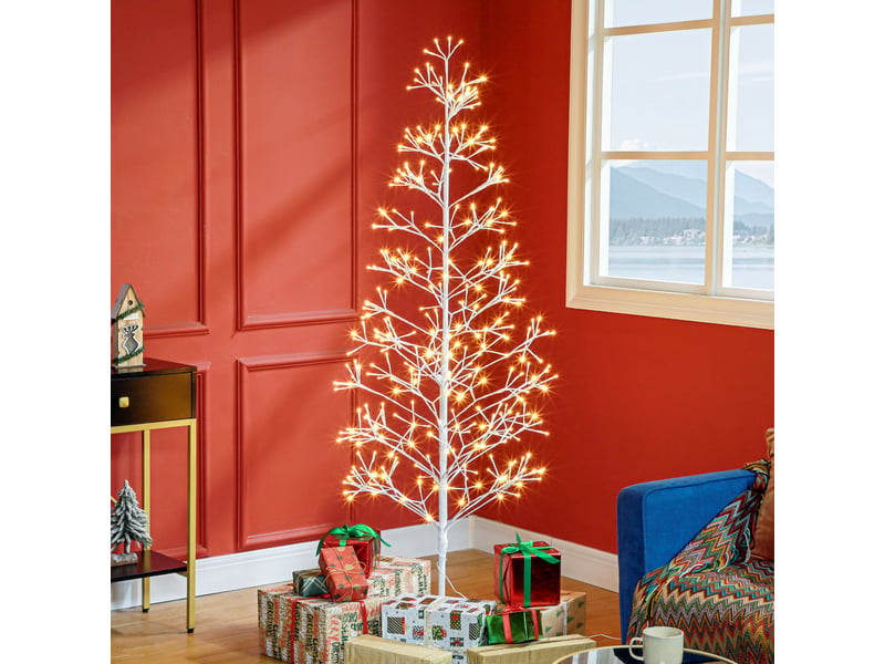  Sapin de noël artificiel de 180 cm avec 384 lumières led blanches  - Conforama D