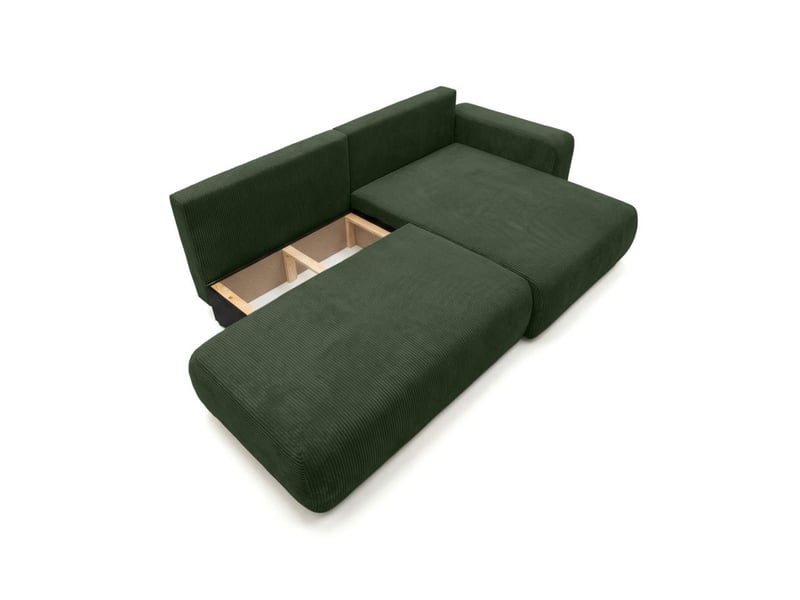  Canapé d'angle max réversible et convertible 5 places alya en velours côtelé - vert foncé ALYA - Conforama E