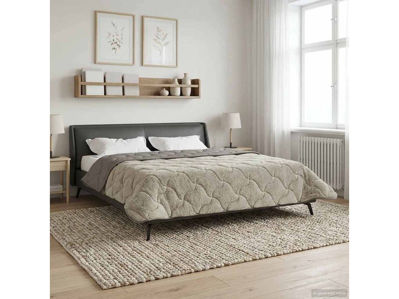  Duvet - couette complet toute l'année matelassé gris clair 200 x 240 cm  - Conforama D