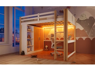 Lit mezzanine 140x200 cm BIQZUYA   coloris bicolore