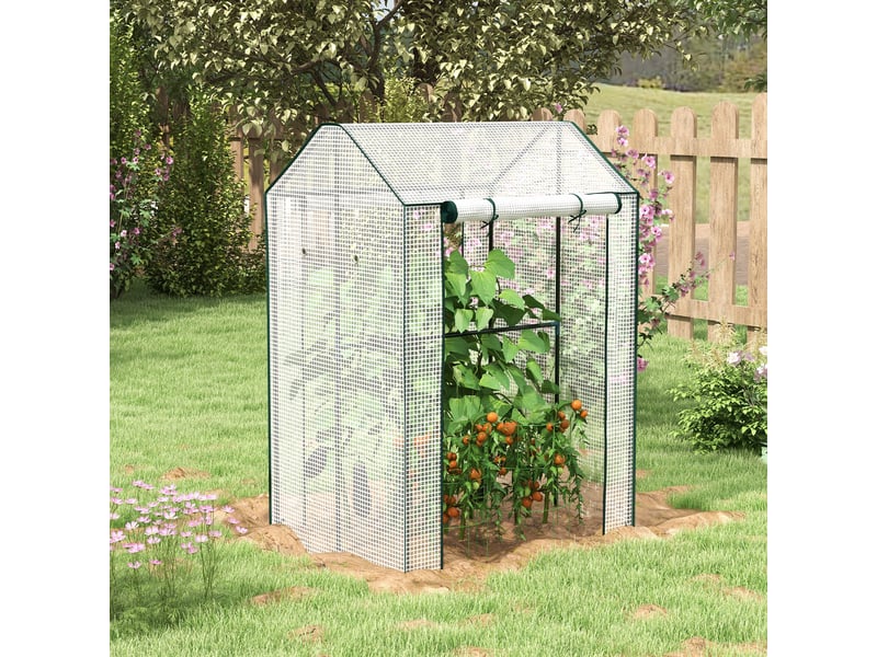  Serrechâssis froid, résistant aux intempéries, porte enroulable, 100 cm x 80 cm x 150 cm, blanc et vert  - Conforama C