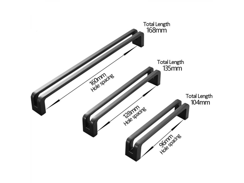  10 poignées pour meubles de 160 mm de distance entre centres, style moderne, en alliage de zinc, avec vis.  - Conforama C