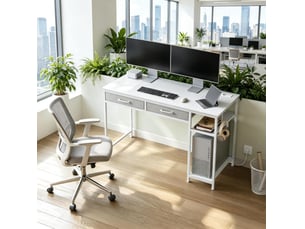 Bureau gaming coloris blanc