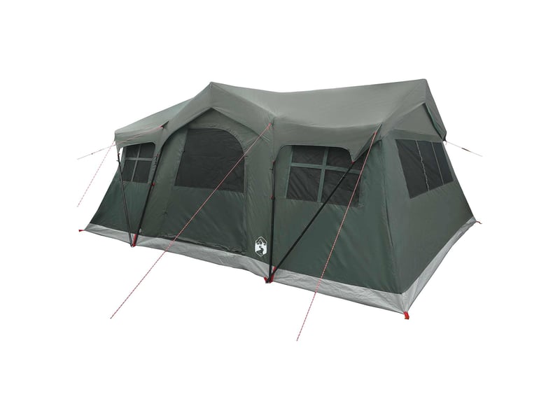 Tente de camping, tente familiale vert armée 10 personnes polyester et acier - Conforama C