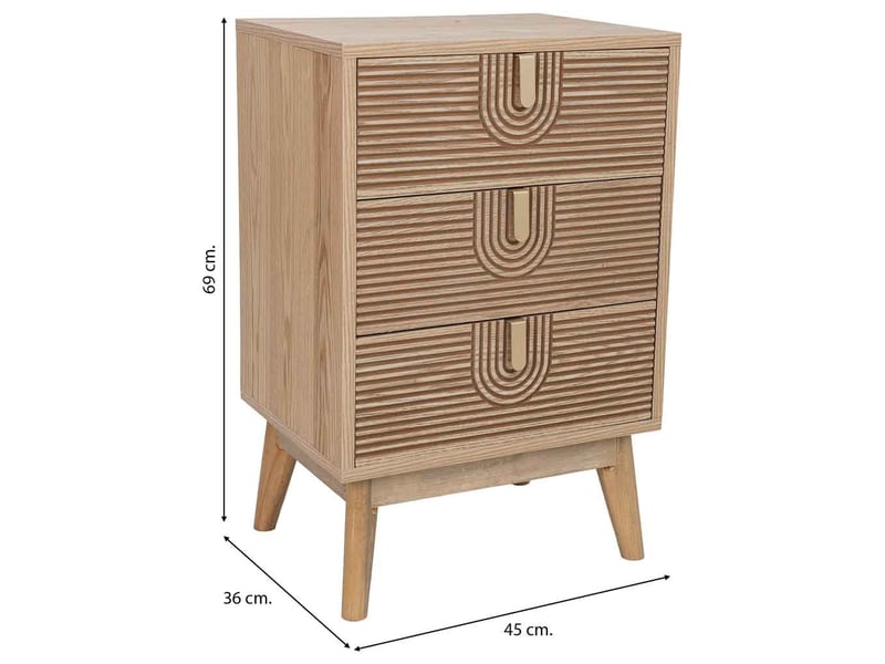  Table de chevet en bois marron 45 x 36 x 69 cm (h)  - Conforama D