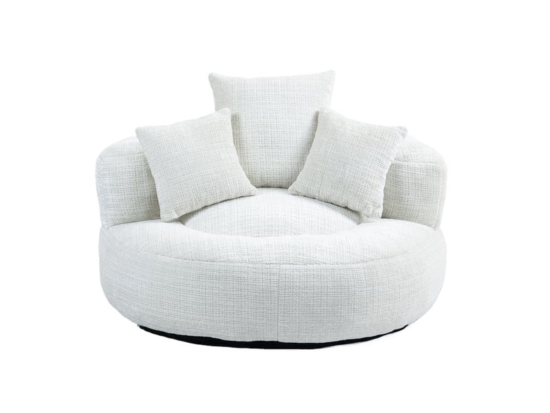  Deplimousse fixe 1 place tissu blanc canapé blanc - Conforama A