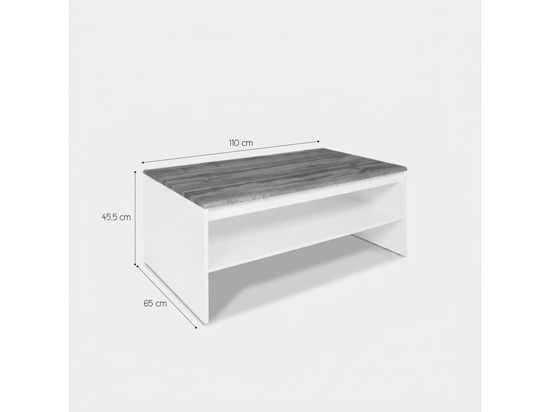  Table basse de salon avec étagère fixe holten  - Conforama D