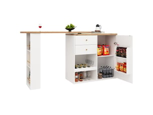Table basse forme atypique coloris blanc MEUBLIV  - 39 cmx138 cm