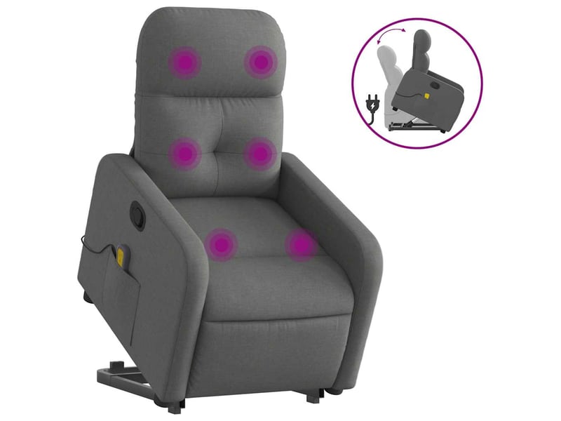  Fauteuil de massage inclinable, fauteuil relax gris foncé tissu shl31179  - Conforama A