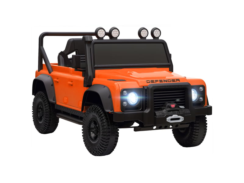 Voiture électrique pour enfants, fonctionne sur batterie 12 v, télécommande, fonction musicale, klaxon, lumières led, orange - Conforama A