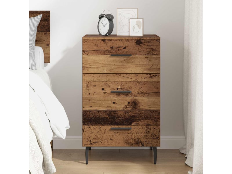  Table de chevet - cabinet de chevet - table de nuit bois ancien 40 x 40 x 66 cm bois d'ingénierie  - Conforama C