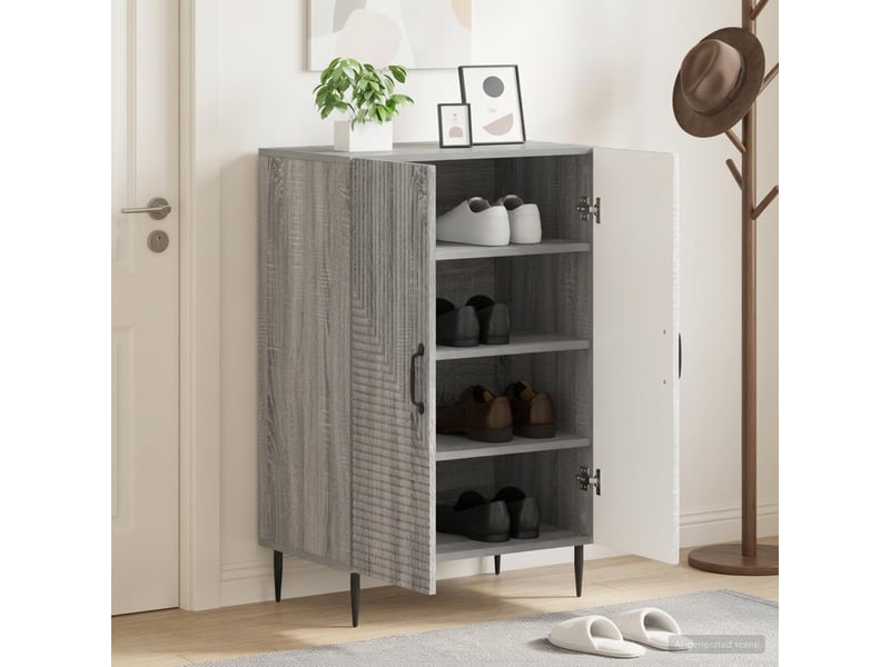  Meuble à chaussures, armoire à chaussures haarlem 59,5x39,5x89,5 cm sonoma gris  - Conforama B