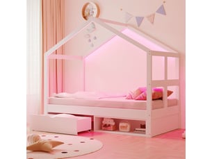 Lit cabane 90x190 cm SOGEU   coloris blanc
