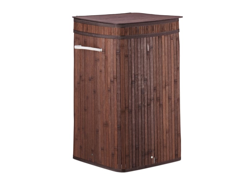  Corbeille à linge pliable design naturel salle de bain 70 x 70 x 40 cm en bambou beige 13_0006485  - Conforama A