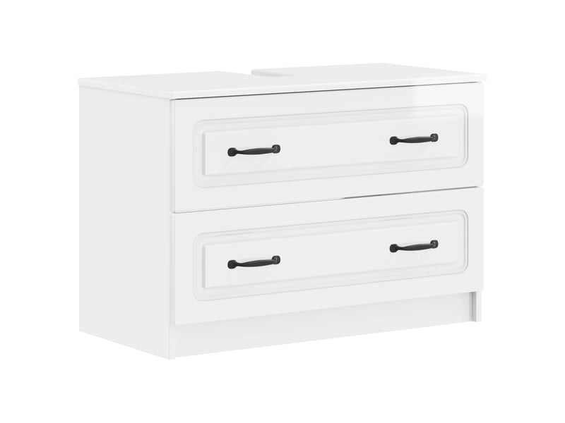 Ensemble de 2 meubles de salle de bain utrecht blanc brillant cf63200 - Conforama C
