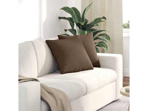 Lot de 2 coussins de canapé, coussins décoratifs tissu marron 45 x 45 cm cf58900