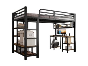 Lit mezzanine 120x200 cm <strong></strong>  <strong></strong> coloris noir