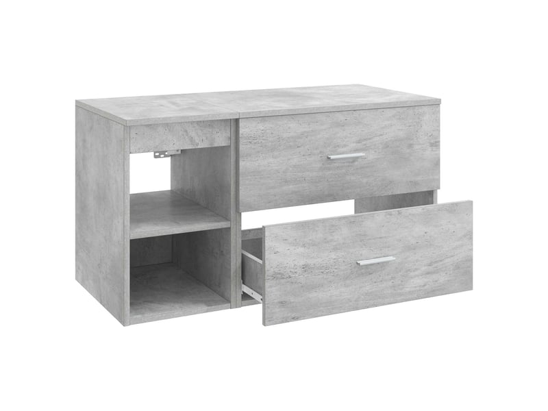  Ensemble de mobilier de salle de bain 2 pcs gris béton shl5303  - Conforama D
