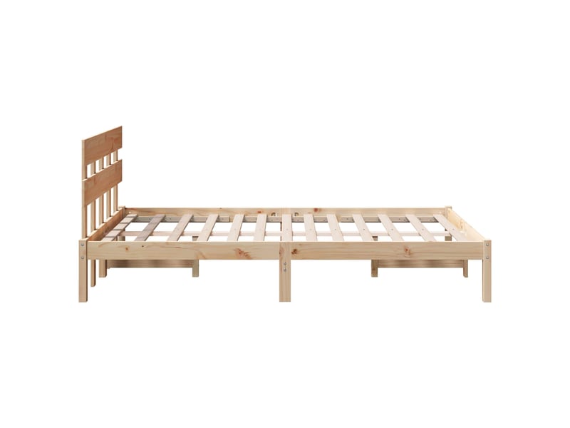  Cadre de lit marron 120 x 190 cm bois de pin massif  - Conforama E