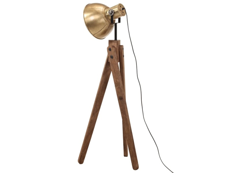  Lampadaire salon, lampe sur pied 25 w laiton antique 45x45x120 cm e27  - Conforama E