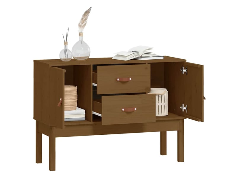  Buffet - bahut - meuble de rangement marron miel 110x40x78 cm bois massif de pin  - Conforama D