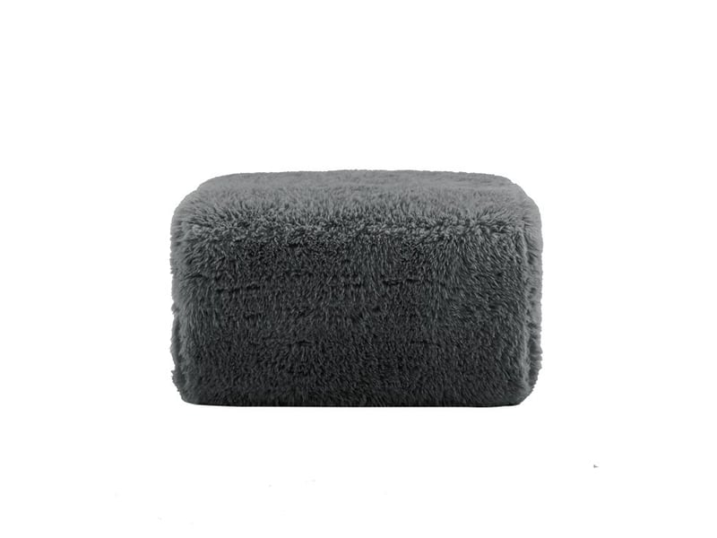  Ottoman en peluche - gris - tissu peluche de qualité - dimensions 80x75x42 cm - poids 8,05 kg - design modulaire  - Conforama B