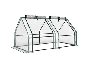 Serre portable en acier transparent 180 x 90 x 90 cm avec fenêtres à fermeture éclair, hiver-proof