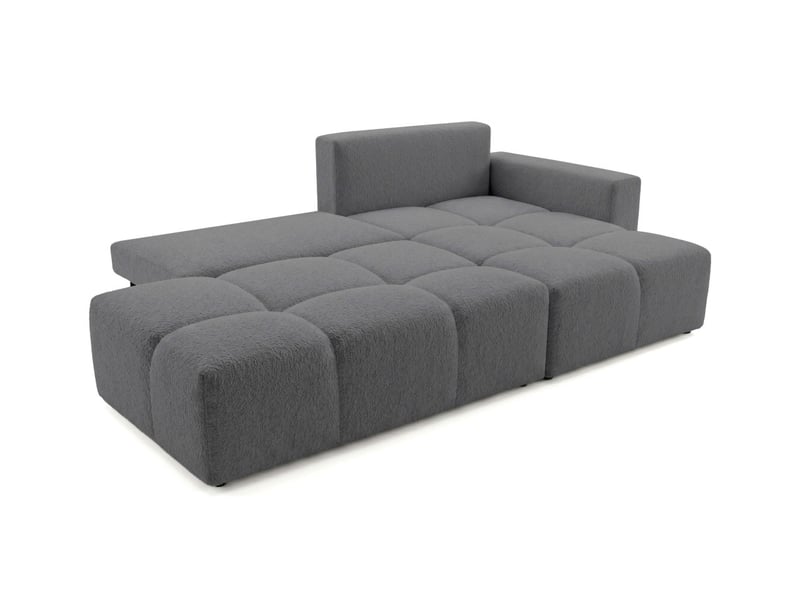  Celine - canapé d'angle fixe convertible 4 places en bouclette  - Conforama C